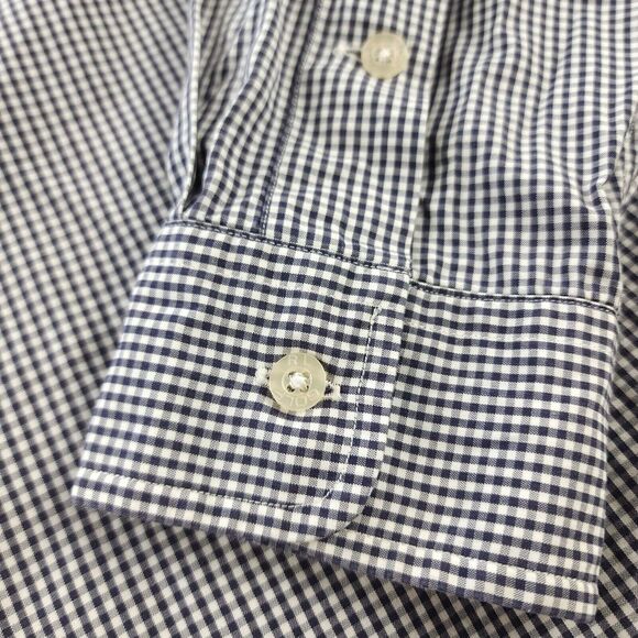 Ralph Lauren Tilden Shirt Medium Golf Vintage Blue Gingham Check Long Sleeve - Picture 3 of 10